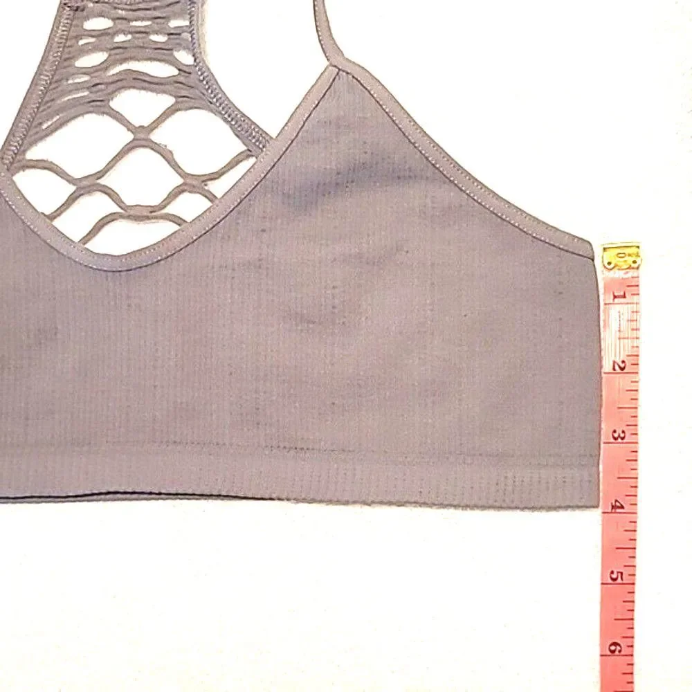 Free People Crop Cami Yoga Bralette Cut Out Athletic Tank Top Spaghetti Straps
